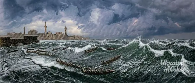 The Blue Sea Plays. Cossack Boats near Constantinople