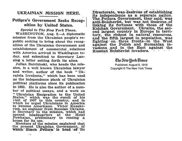 UKRAINIAN MISSION HERE. Petlura's Government Seeks Recognition by United States.