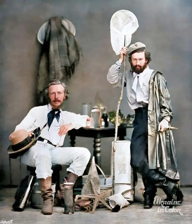 Ernst Haeckel with his assistant, Nicholai Miklouho-Maclay, in the Canary Islands