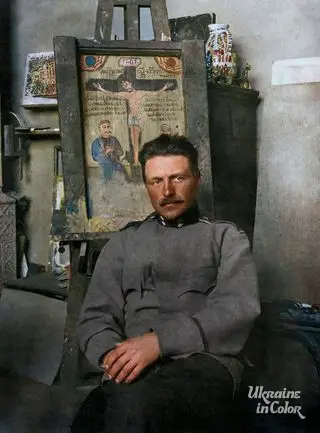Mykhailo Boychuk in the restoration studio in Lviv