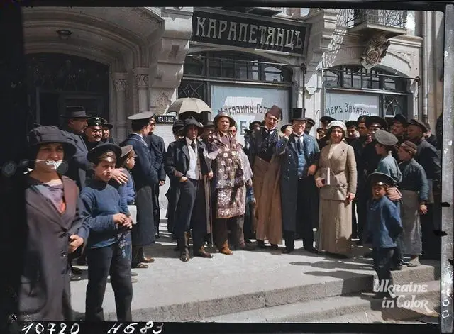 David Burliuk, Vladimir Mayakovsky, Vasily Kamensky, and Sergei Gorodetsky during a walk in Tiflis