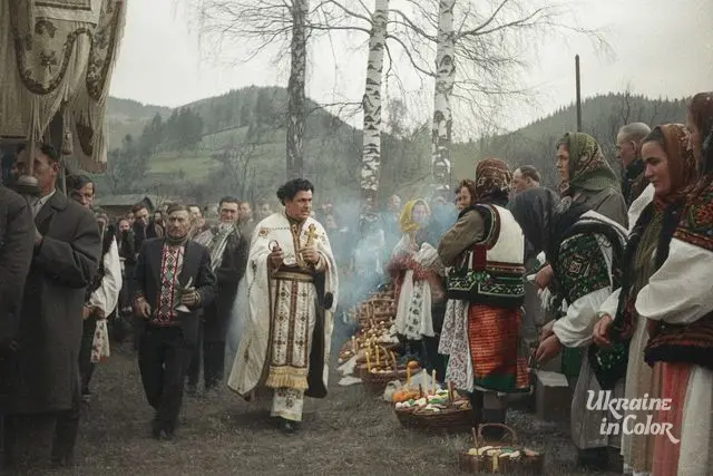 Traditional blessing of food at Easter