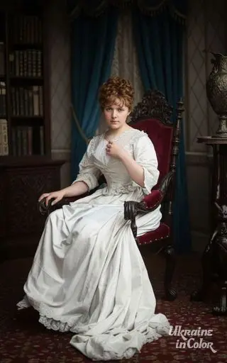 Marie Bashkirtseff on a chair