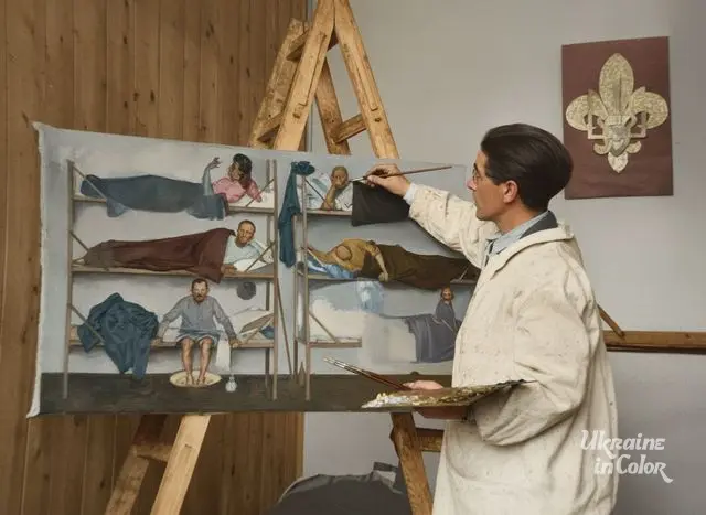 Yakiv Hnizdovsky painting "The Wanderers", 1948