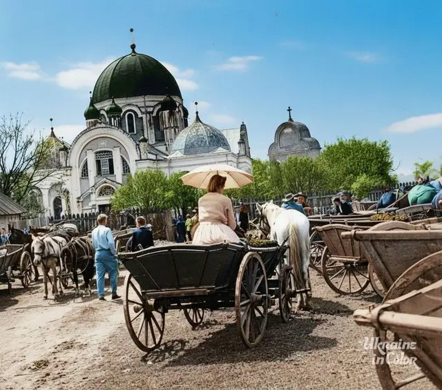 Church with carriages
