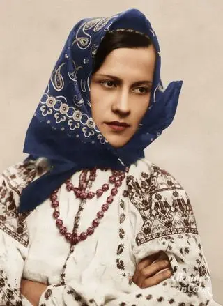 Sofia Yablonska in Ukrainian folk dress