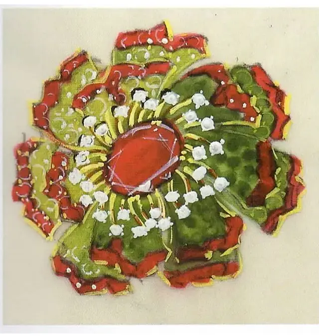 Design for a large flower brooch