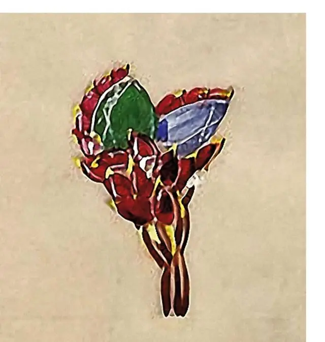 Design for a spray brooch with marquise stones