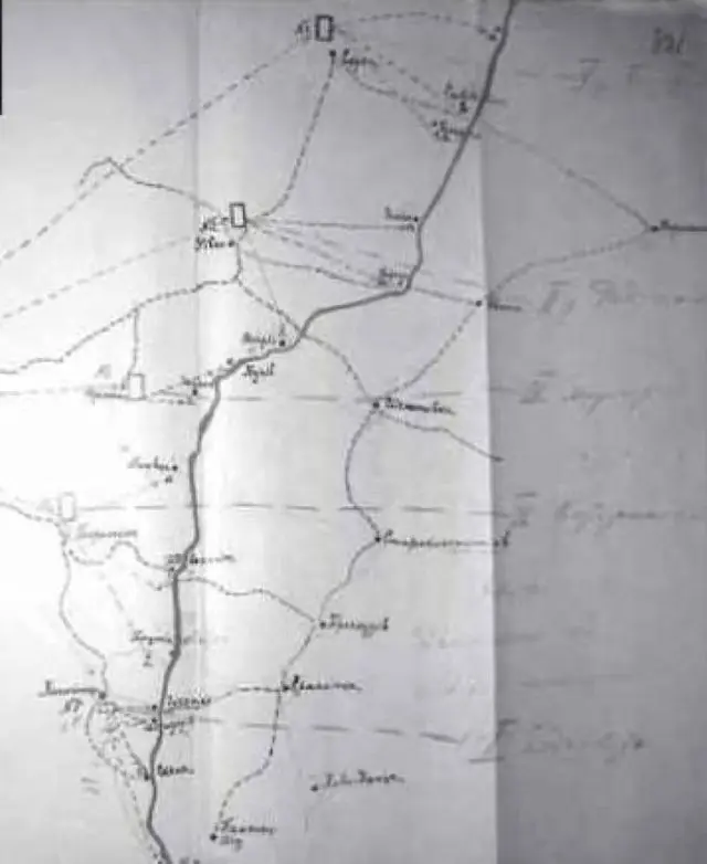 Схема переходу українських розвідників через кордон, 1921