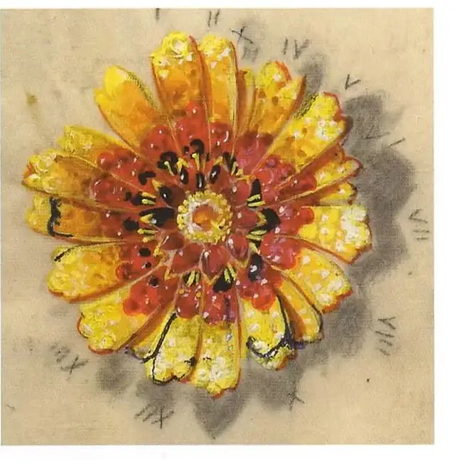 Design for a sunflower brooch